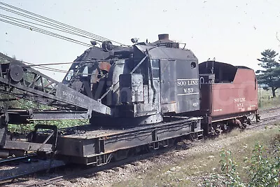 Vintage 1968 Kodachrome 35mm Photo Slide Soo Line W53 Railroad Crane Car • $9.99