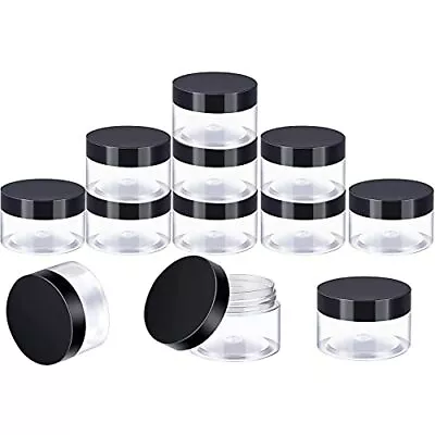 $14.60 • Buy 12 Pack Small Plastic Containers With Lids Clear Plastic Favor Storage Jars Wide