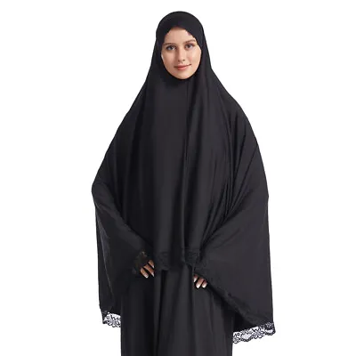 Ramadan Large Overhead Khimar Muslim Women Hijab Prayer Caftan Abaya Scarf Tops • £16.67