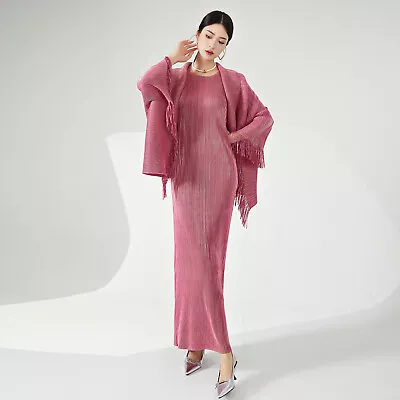 Fashion Women's Two-piece Tassel Shawl Jacket Long Dress Elegant Cocktail Dress • $121.42