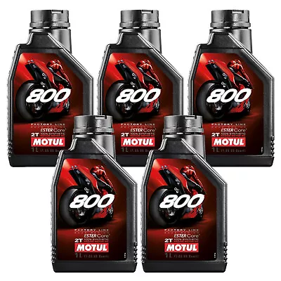 Motul 800 2T Synthetic 2-Stroke Factory Line Road Racing 5L Motor Oil 5 X 1L • $91.95