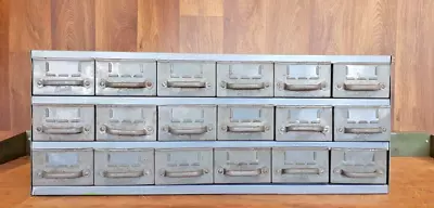 Vintage Equipto USA 18 Drawer Metal Parts Cabinet - 17  Deep #8540 Drawers • $199