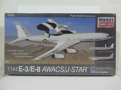 Minicraft - E-3/E-8 Awacs / J-Star Model Kit  NEW  1:144 Scale  (0721HO)  14703 • $34.95