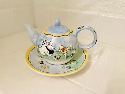 Porcelain Westwood Handpainted Bunny Tea For One Tea Pot Eileen Rosenfeld  • $15.99