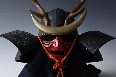 Super Rare Samurai Black Power Kabuto Bronze Helmet -Shikanosuke- High Grade • $528.98