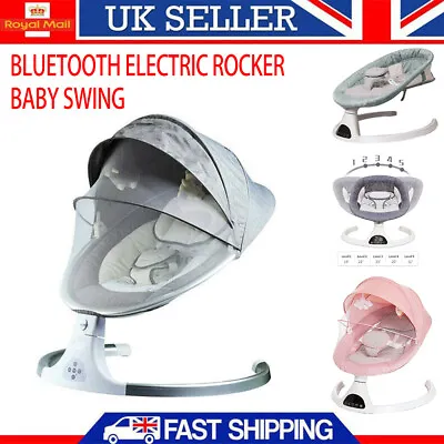 Bluetooth Electric Rocker Baby Swing Infant Cradle Bouncer Seat Chair W/ Timer • £68.90
