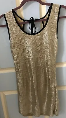 £6 • Buy JANE NORMAN Size 14 (more Like A 10) Gold Mini Dress/Long Top ❤️❤️ Valentines ❤️