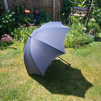 Vintage Kendall Ladies Umbrella With Silver Band Navy With Tassel Trim RARE • £110