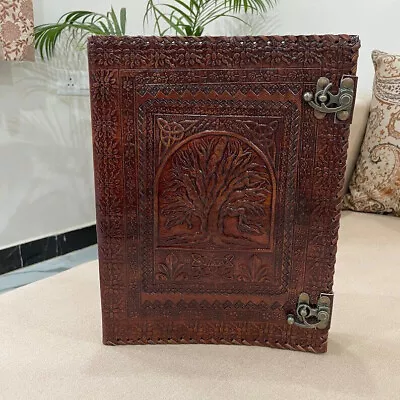 Leather 3 Ring Binder Grimoire Binder Leather Binder Cover Notebook Offic Folde • $59.22