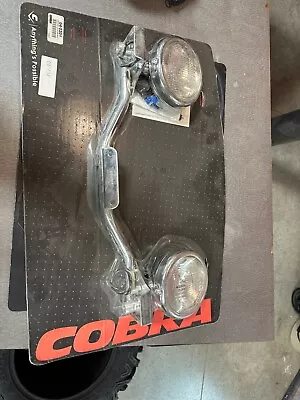 Cobra Chrome V Shaped Lightbar W Bullet Spot Light Yamaha V Star 1100 00-09 • $160