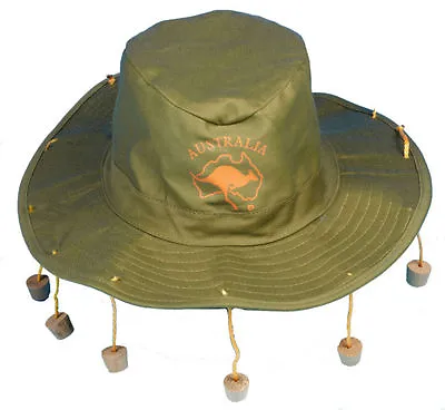 Crocodile Dundee Australia Day Aussie Cork Drinking Hat Fancy Dress Ashes Party • £6.99