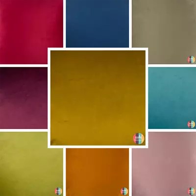 £0.99 • Buy Plush Velvet Upholstery Fabric Material Soft Feel Craft Curtain Cushion Throw