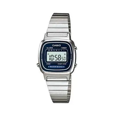 Casio Watch LA670WA-2DF Retro Blue Face Stainless Steel Band Ladies/Teen RRP $69 • $49