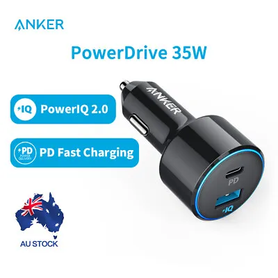 $35.99 • Buy Anker Car Charger 35W PowerDrive USB C PD Fast Charge With 2 Port USB For Iphone