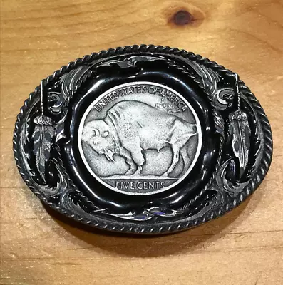 1997 Siskiyou 5 Cent Indian Buffalo Nickel Western Belt Buckle Made In Usa • $19
