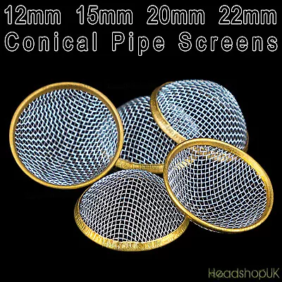 12mm 15mm  20mm 22mm Pipe Screens Gauzes Conical Steel Brass Bowl Metal Filters • £2.89