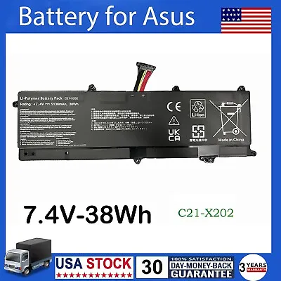 C21-X202 Battery 38Wh For ASUS VivoBook X202 X202E X201E S200E Q200E Series 7.4V • $15.88