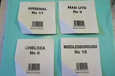 Football Vinyl Decal Car Window - Arsenal Chelsea Man Utd Middlesborough Only • £2.50