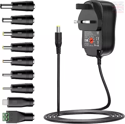 Zolt 34W Universal Multi Voltage Power Adapter 3V 4.5V 5V 6V 7.5V 9V 12V 1A 2A • £16.05