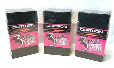 New Sealed 9 Pack CERTRON Video Cases Black VHS Cassette Video Storage USA • $27.31