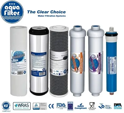 £39.99 • Buy Replacement Filters And Membrane For 6 Stage Reverse Osmosis RO Aquafilter