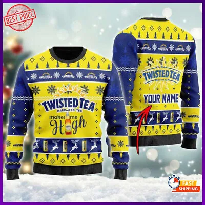 $46.99 • Buy Personalized Twisted Tea Funny Makes Me High 3D Printed Christmas Ugly Sweater