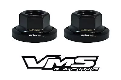 2 Vms Racing Strut Tower Dress Up Black Washers & Flanged Nuts For Honda • $14.95