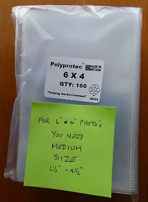 £5.40 • Buy 50 Polyprotec 6  X 4  Ext Thick Sleeves Wallets Postcard Photographs Stamps