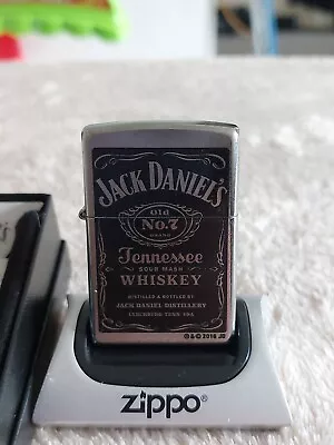 Zippo Lighter Unfired JACK DANIEL'S Black & Silver With Magnetic Zippo Stand  • £6.50