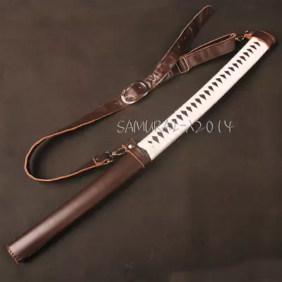 Walking Dead Michonne Brown Cow Leather Saya Sheath For Japanese Katana Swords • $109.72