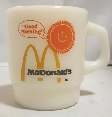 Vintage McDonald’s Fire King Milk Glass Coffee Mug Anchor Hocking 1970s USA • $7.99