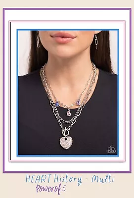 Paparazzi Jewelry Necklace Set 💜🩷💙 HEART History - MULTI • $5