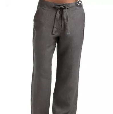 Island Company Men's Beachcomber Linen Pants In Gunpowder - NEW DRAWSTRING M • $19.99
