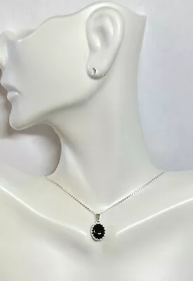 Silver 10 X 8mm Genuine Black Onyx Crown Style Pendant (with Or W/o Chain) • $39