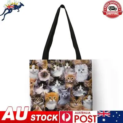 Cat Group Printed Shoulder Shopping Bag Casual Large Tote Handbag (40*40cm) • $12.19