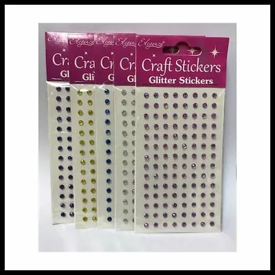 £2.09 • Buy Self Adhesive Small Glitter Gem Stickers - 4mm For Crafts Card Making Scrap Book