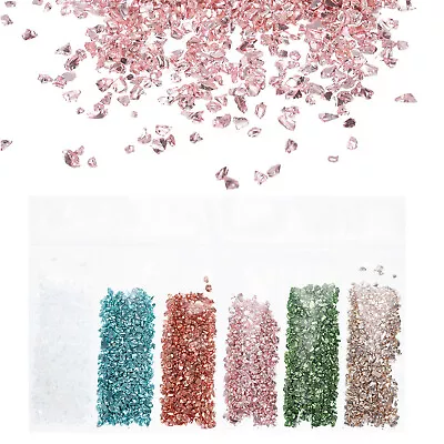 Crushed Glass Chips High Luster 1-3mm Irregular Glass Chips For Nail Arts • £5.80