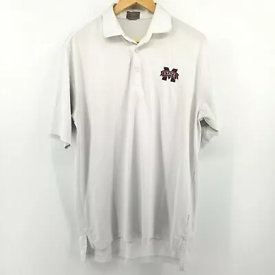 Fennec Men's Mississippi State MSU Logo White Golf Polo Shirt Size Medium M • $10