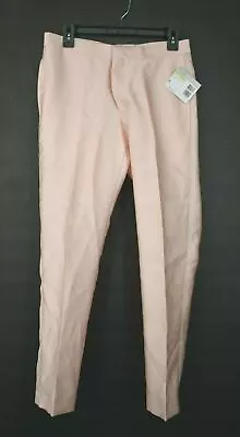 Alfani Mens Light Pink Slim Fit Stretch Tuxedo Pants Finished Hem Zip Fly $135 • $69.83