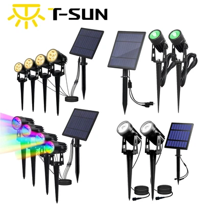 $19.99 • Buy Solar Powered LED Spot Lights Outdoor Garden Security Pathway Landscape Lamp US