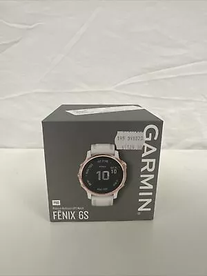 *FAULTY* Garmin Fenix 6S Pro 42mm Case Silicone Band GPS Watch Rose Gold/White • $149