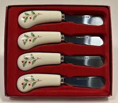 Lenox Holiday Spreaders / Holly Leaves / Ceramic Handle /Stainless Steel Blade • $12.99