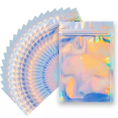 100x Resealable Smell Proof Bags Clear Ziplock Food Storage Bag Foil Mylar Pouch • $14.98