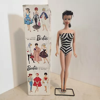 1958 Barbie VINTAGE Brunette Japan MIDGE Swimsuit Doll Roman Numeral Distressed • $250