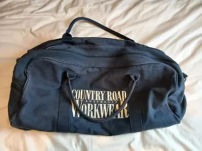 Vintage Country Road WORKWEAR Duffle Bag Wear Crew  Navy Blue Retro Tote Canvas • $90