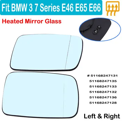 2Pcs Mirror Glass Driver&Passenger Side For BMW E38 E39 525i 530i Tinted Heated • $29.59