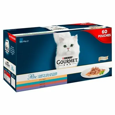 £31.99 • Buy Gourmet Perle Chef's Collection Mini Fillets In Gravy Cat Wet Food 60 PACKx 85g