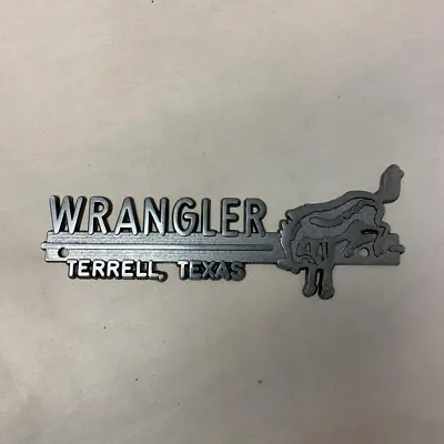 Vintage Metal Auto Car Dealer Dealership Emblem Wrangler Terrell Texas Tx • $49.95