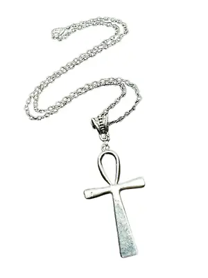 Large Ankh Pendant 18  Chain Quality Necklace Egyptian Life Symbol UK Seller • £3.95