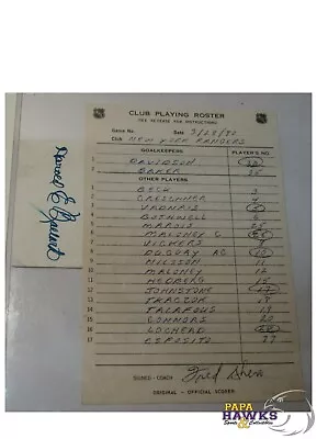 1980 New York Rangers NHL Official Game Roster Sheet (vs Atlanta Flames) • $79.99